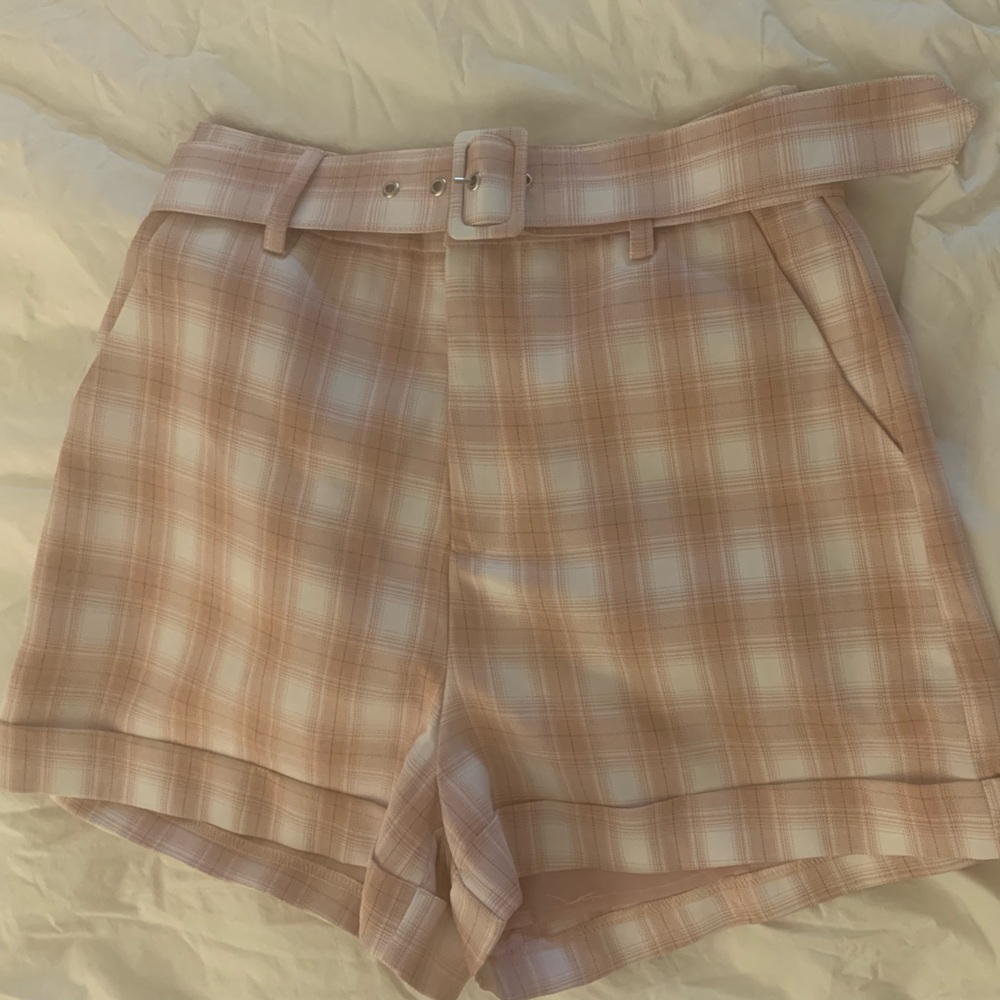 Plais high waisted shorts with belt. Nwt